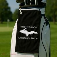 Michigans Drunker Half Upper Peninsula Yooper 906 Golf Towel thumb 2