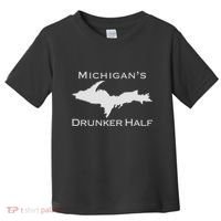 Michigans Drunker Half Upper Peninsula Yooper 906 Toddler T-Shirt thumb 0
