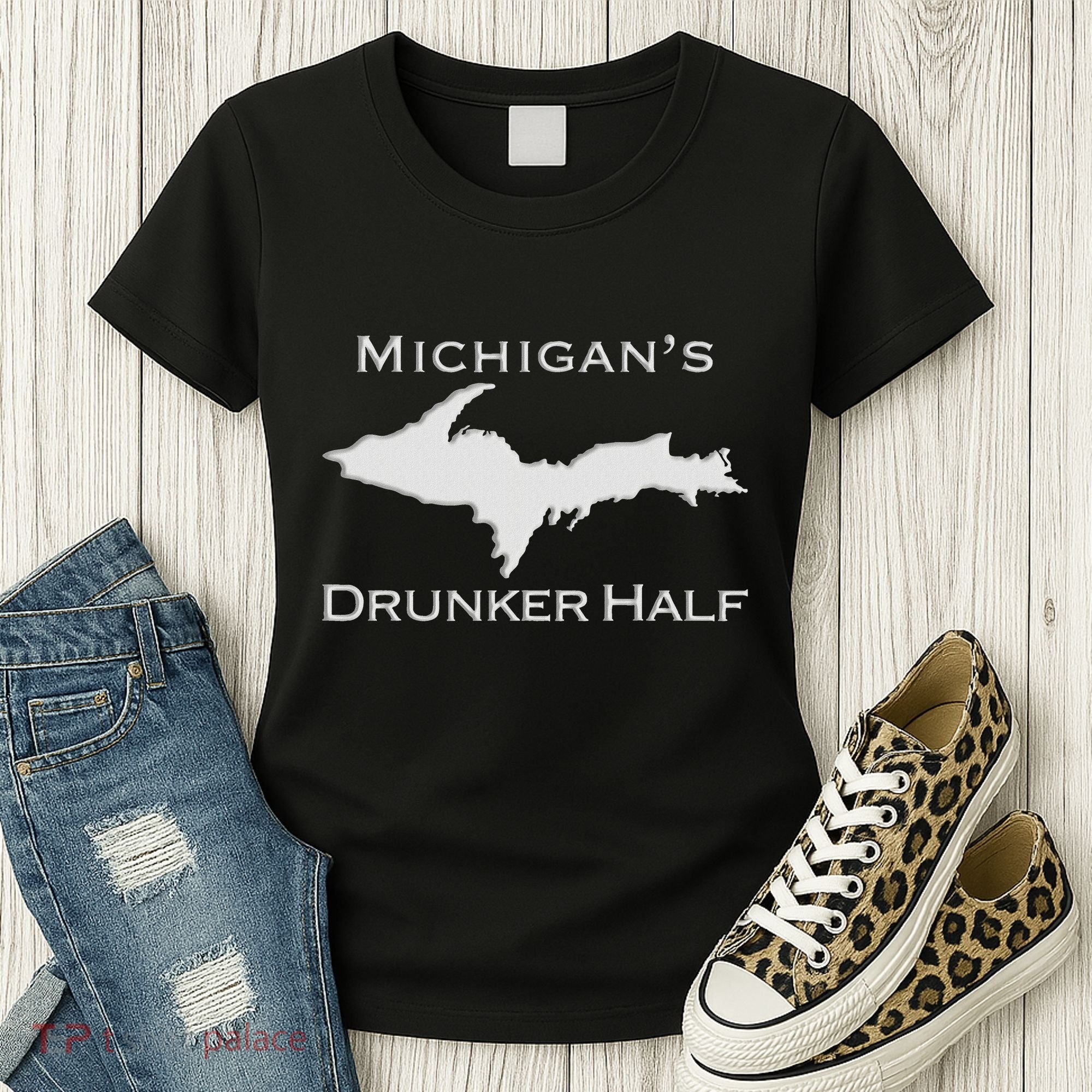 Michigans Drunker Half Upper Peninsula Yooper 906 Women's T-Shirt