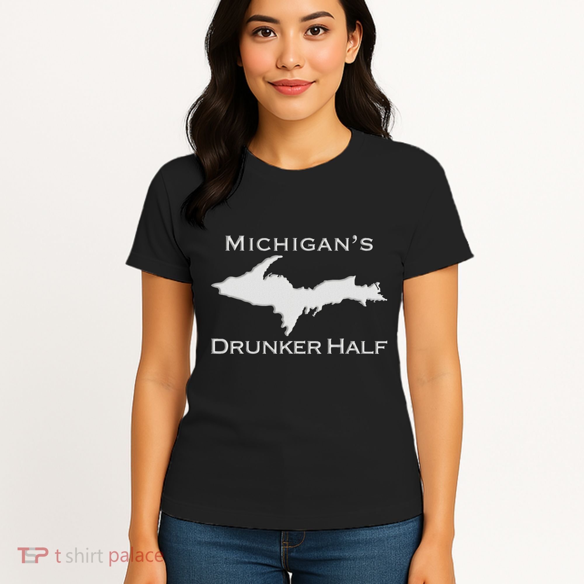 Michigans Drunker Half Upper Peninsula Yooper 906 Women's T-Shirt
