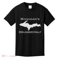 Michigans Drunker Half Upper Peninsula Yooper 906 Kids T-Shirt thumb 0