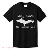 Michigans Drunker Half Upper Peninsula Yooper 906 Kids T-Shirt thumb 0