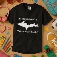 Michigans Drunker Half Upper Peninsula Yooper 906 Kids T-Shirt thumb 3