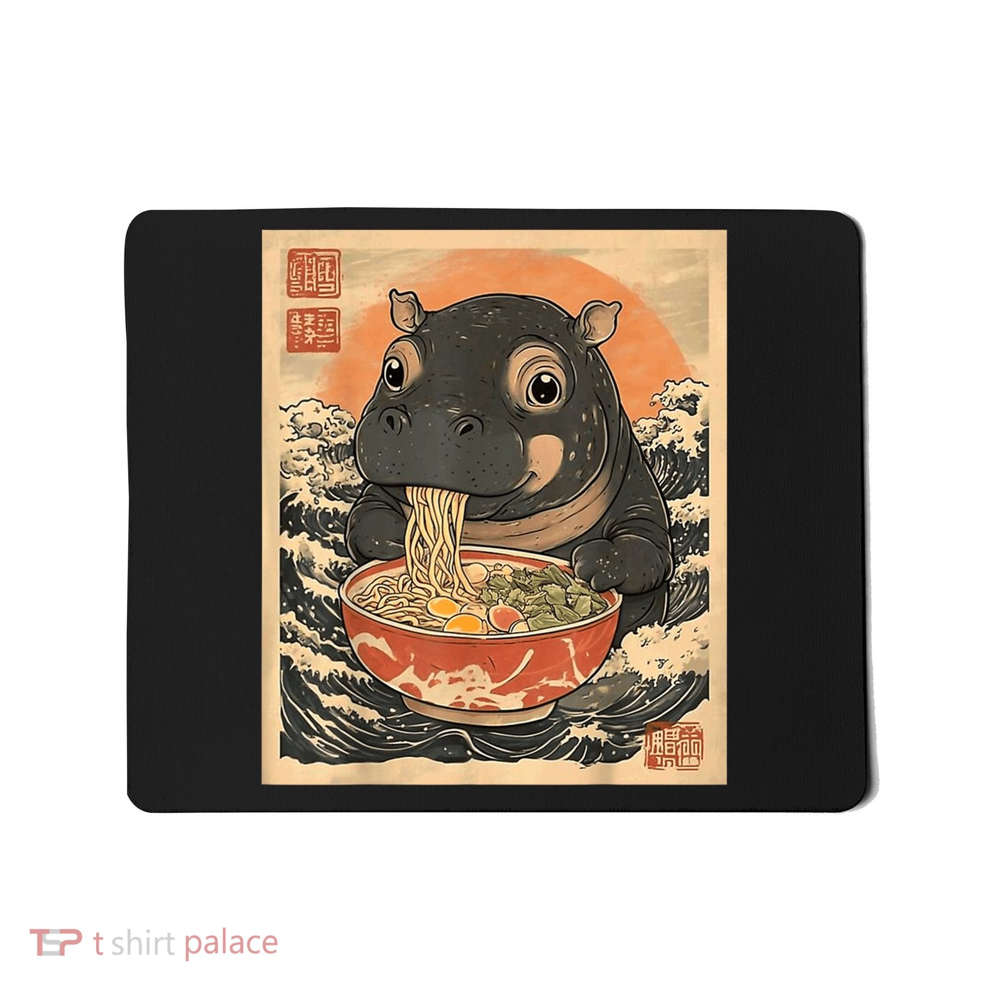 Moo Deng Hippo Eat Ramen For Japanese Style Mousepad