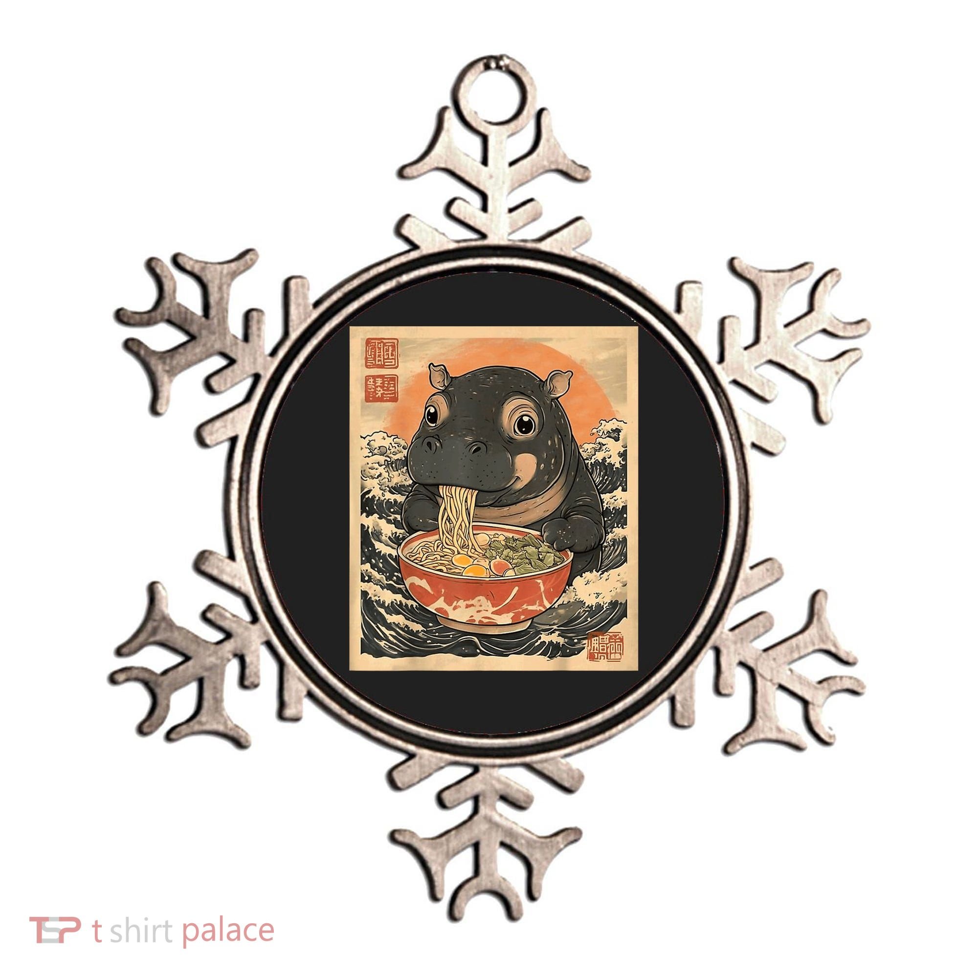 Moo Deng Hippo Eat Ramen For Japanese Style Ornament