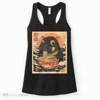 Moo Deng Hippo Eat Ramen For Japanese Style Women's Tank Top thumb 0