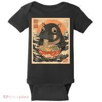 Moo Deng Hippo Eat Ramen For Japanese Style Baby Bodysuit thumb 0