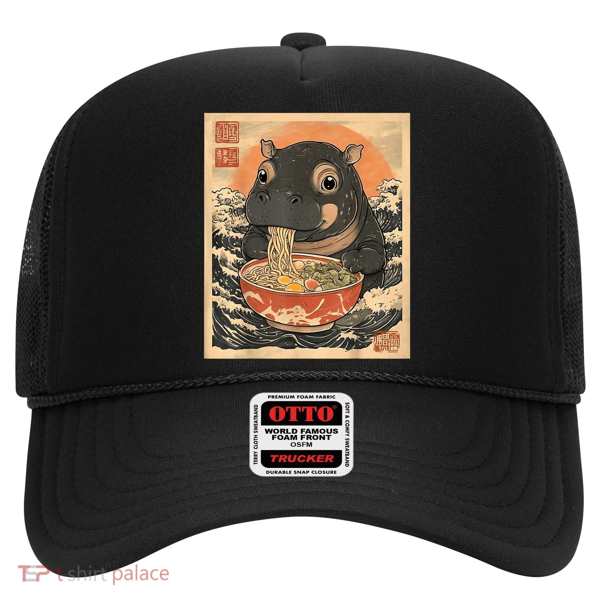 Moo Deng Hippo Eat Ramen For Japanese Style Hat