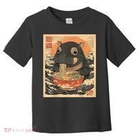 Moo Deng Hippo Eat Ramen For Japanese Style Toddler T-Shirt thumb 0