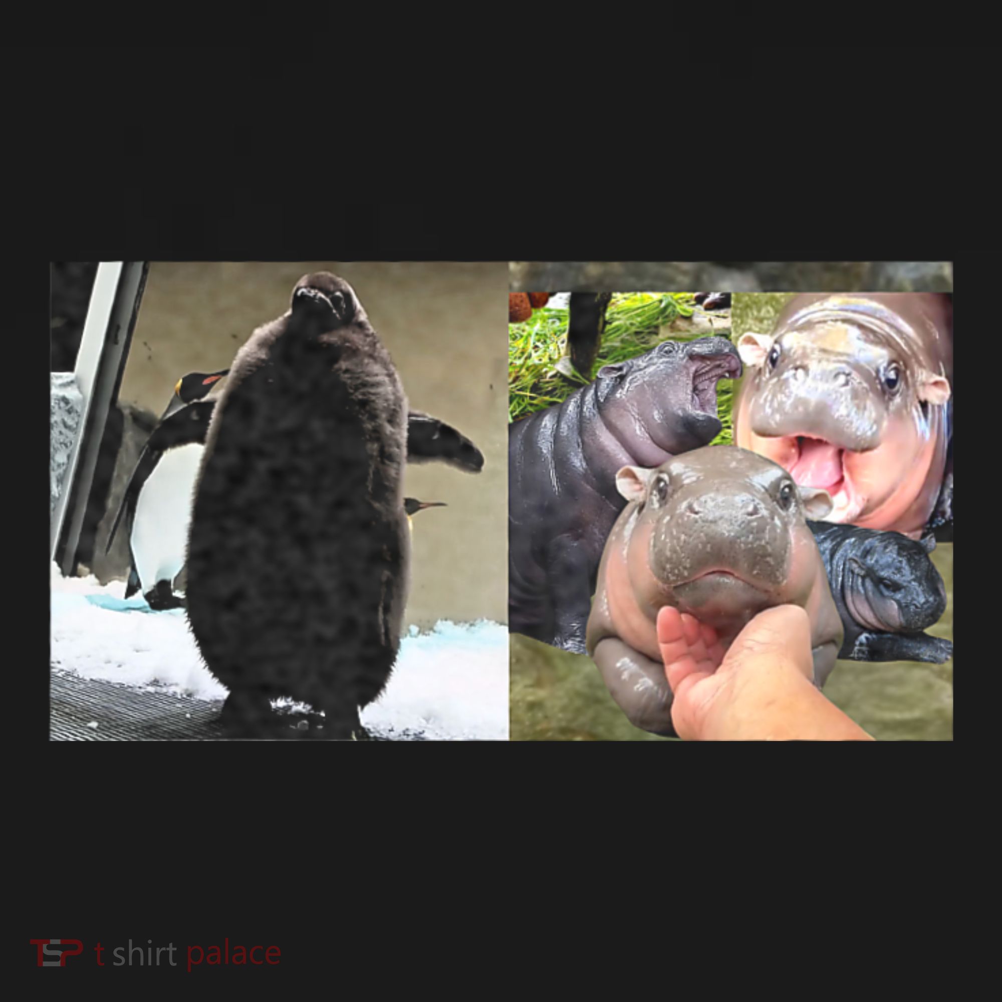 Moo Deng Hippo And Baby Penguin Pesto Mousepad