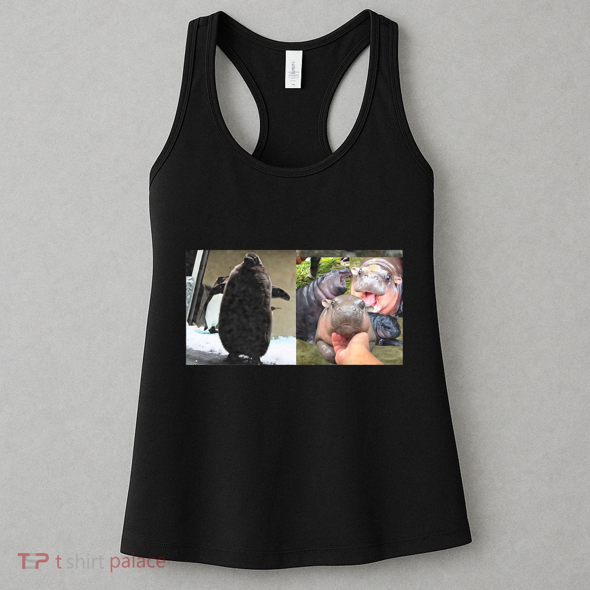 Moo Deng Hippo And Baby Penguin Pesto Women's Tank Top