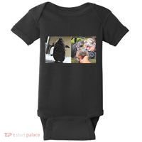Moo Deng Hippo And Baby Penguin Pesto Baby Bodysuit thumb 0