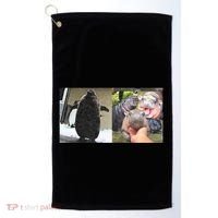 Moo Deng Hippo And Baby Penguin Pesto Golf Towel thumb 0