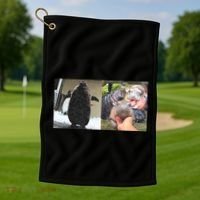 Moo Deng Hippo And Baby Penguin Pesto Golf Towel thumb 1