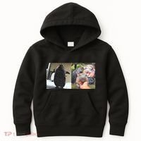 Moo Deng Hippo And Baby Penguin Pesto Kids Hoodie thumb 0