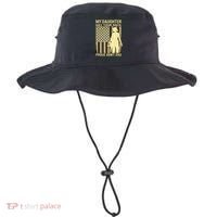 My Daughter Has Your Back Funny Gift Proud Army Dad Military Father Gift Bucket Hat thumb 0