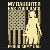 My Daughter Has Your Back Funny Gift Proud Army Dad Military Father Gift Bucket Hat thumb 4