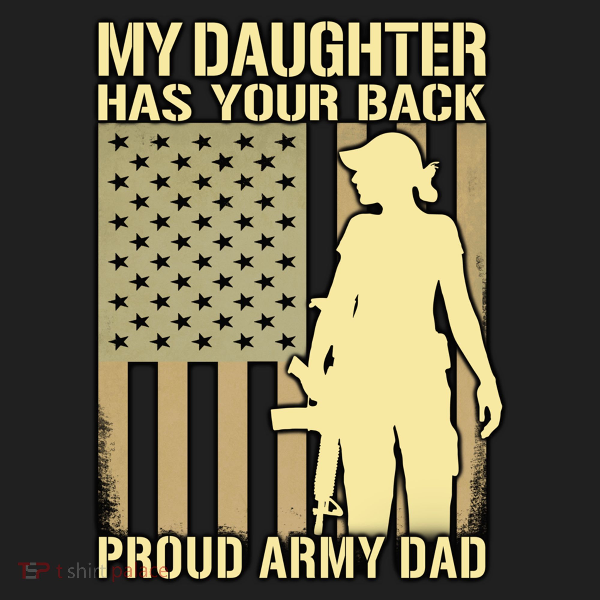 My Daughter Has Your Back Funny Gift Proud Army Dad Military Father Gift Beanie