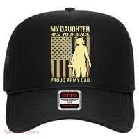 My Daughter Has Your Back Funny Gift Proud Army Dad Military Father Gift Hat thumb 0