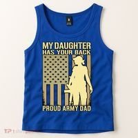 My Daughter Has Your Back Funny Gift Proud Army Dad Military Father Gift Tank Top thumb 2