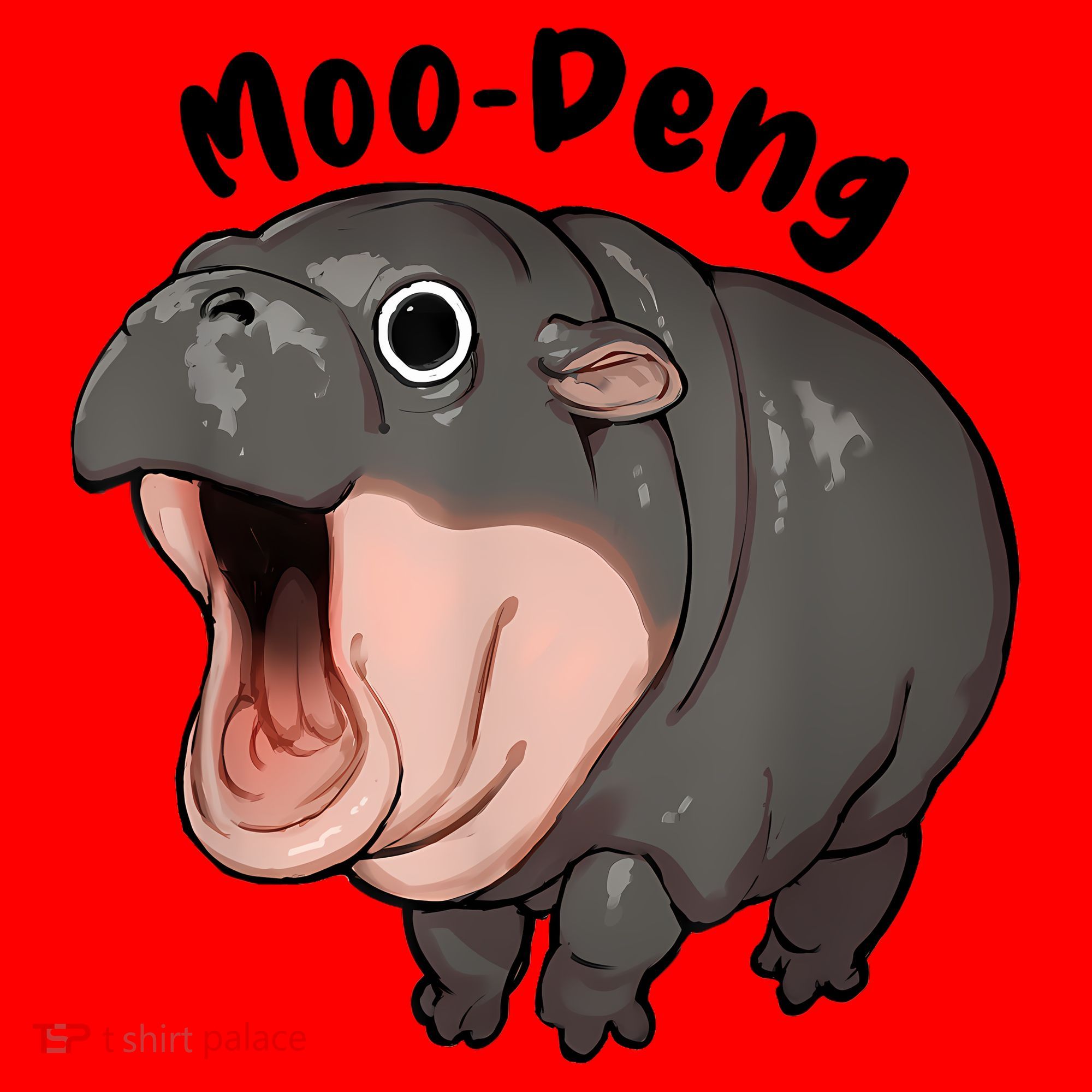Moo Deng Hippo Baby Pigmy Hippopotamus Zoo Family Santa Hat