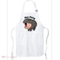 Moo Deng Hippo Baby Pigmy Hippopotamus Zoo Family Apron thumb 0