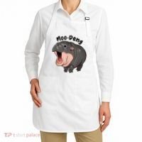 Moo Deng Hippo Baby Pigmy Hippopotamus Zoo Family Apron thumb 2