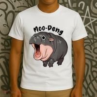Moo Deng Hippo Baby Pigmy Hippopotamus Zoo Family T-Shirt thumb 3