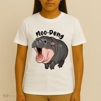 Moo Deng Hippo Baby Pigmy Hippopotamus Zoo Family T-Shirt thumb 4