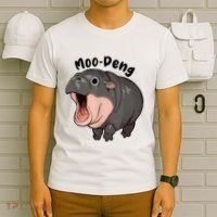 Moo Deng Hippo Baby Pigmy Hippopotamus Zoo Family T-Shirt thumb 6