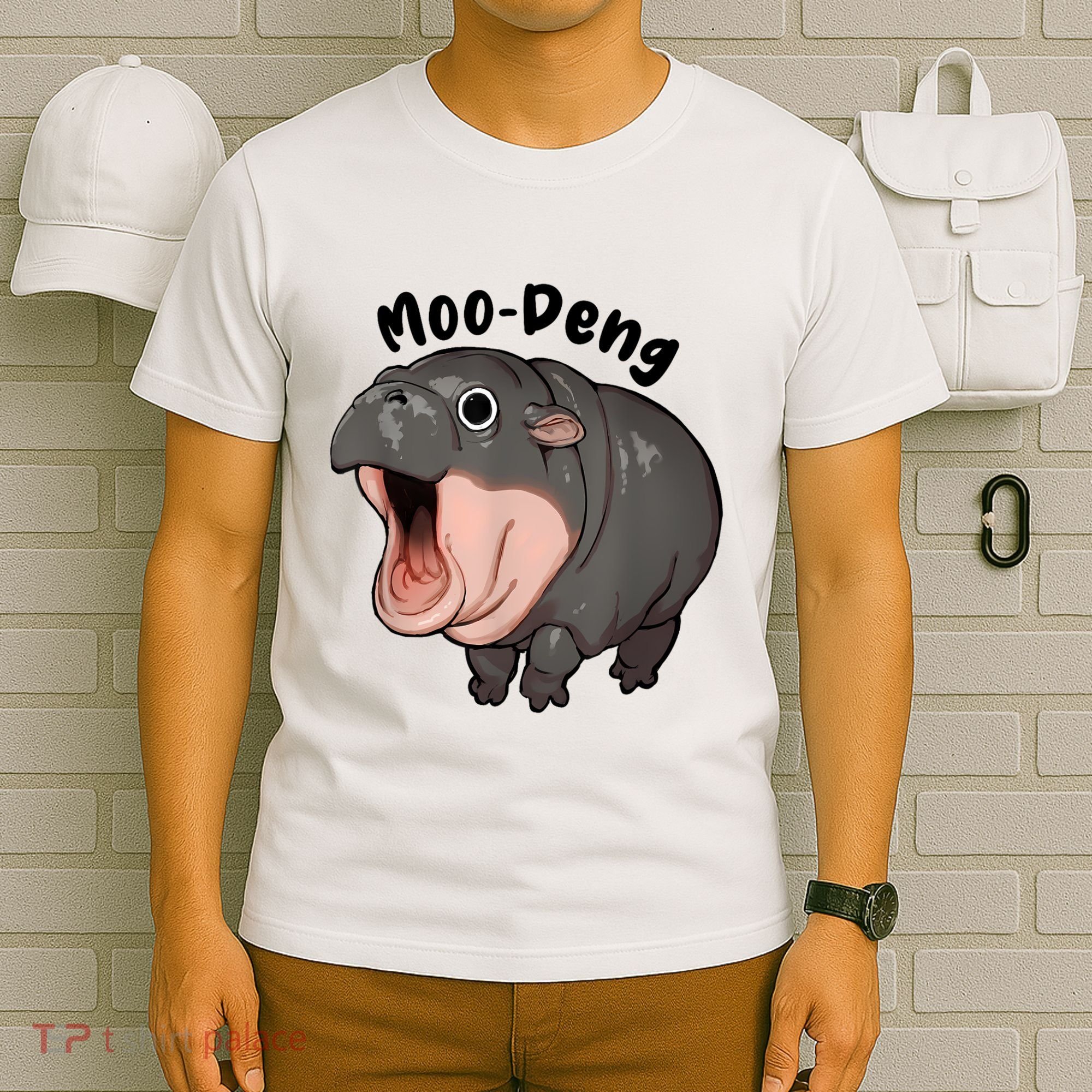 Moo Deng Hippo Baby Pigmy Hippopotamus Zoo Family T-Shirt