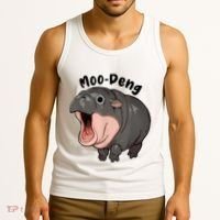 Moo Deng Hippo Baby Pigmy Hippopotamus Zoo Family Tank Top thumb 3