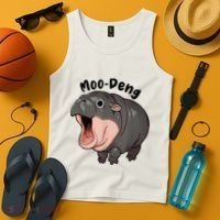 Moo Deng Hippo Baby Pigmy Hippopotamus Zoo Family Tank Top thumb 4