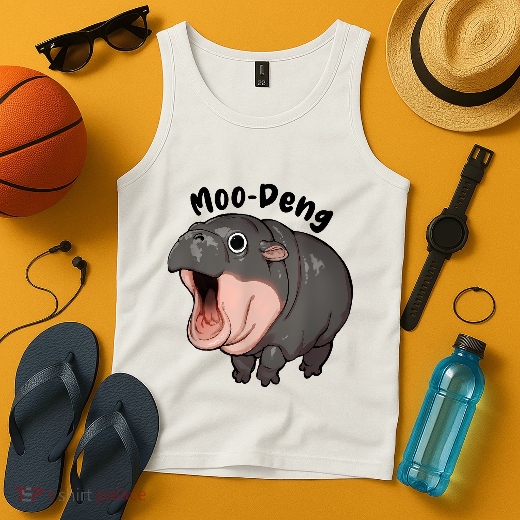 Moo Deng Hippo Baby Pigmy Hippopotamus Zoo Family Tank Top