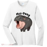 Moo Deng Hippo Baby Pigmy Hippopotamus Zoo Family Women's Long Sleeve Shirt thumb 0