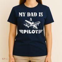 My Dad Is A Pilot Airplane Aviation Pilot's Aeroplane T-Shirt thumb 4