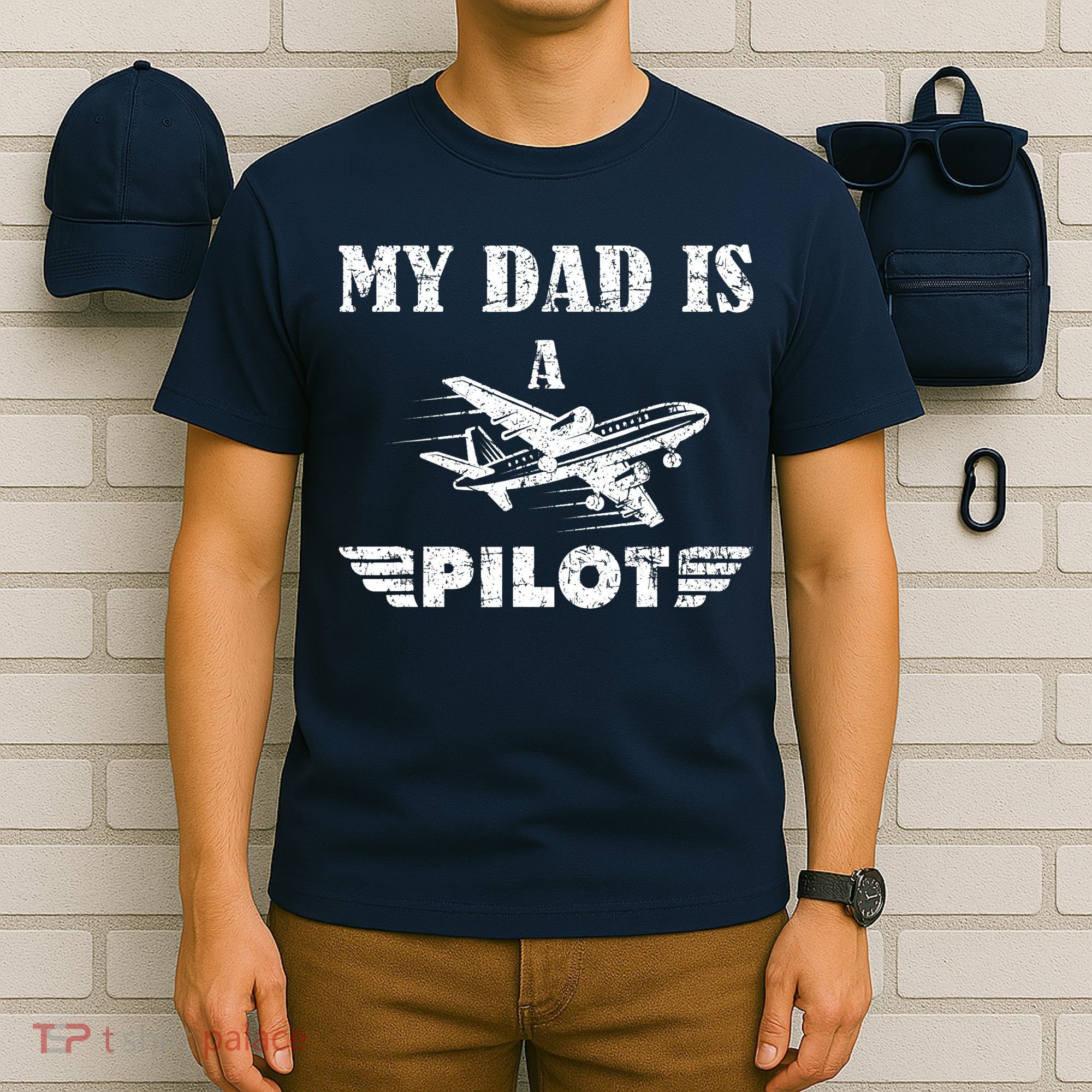 My Dad Is A Pilot Airplane Aviation Pilot's Aeroplane T-Shirt