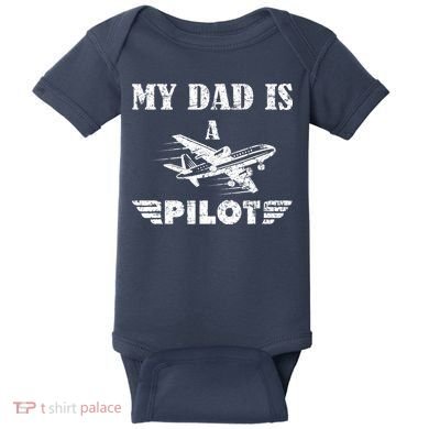My Dad Is A Pilot Airplane Aviation Pilot's Aeroplane Baby Bodysuit