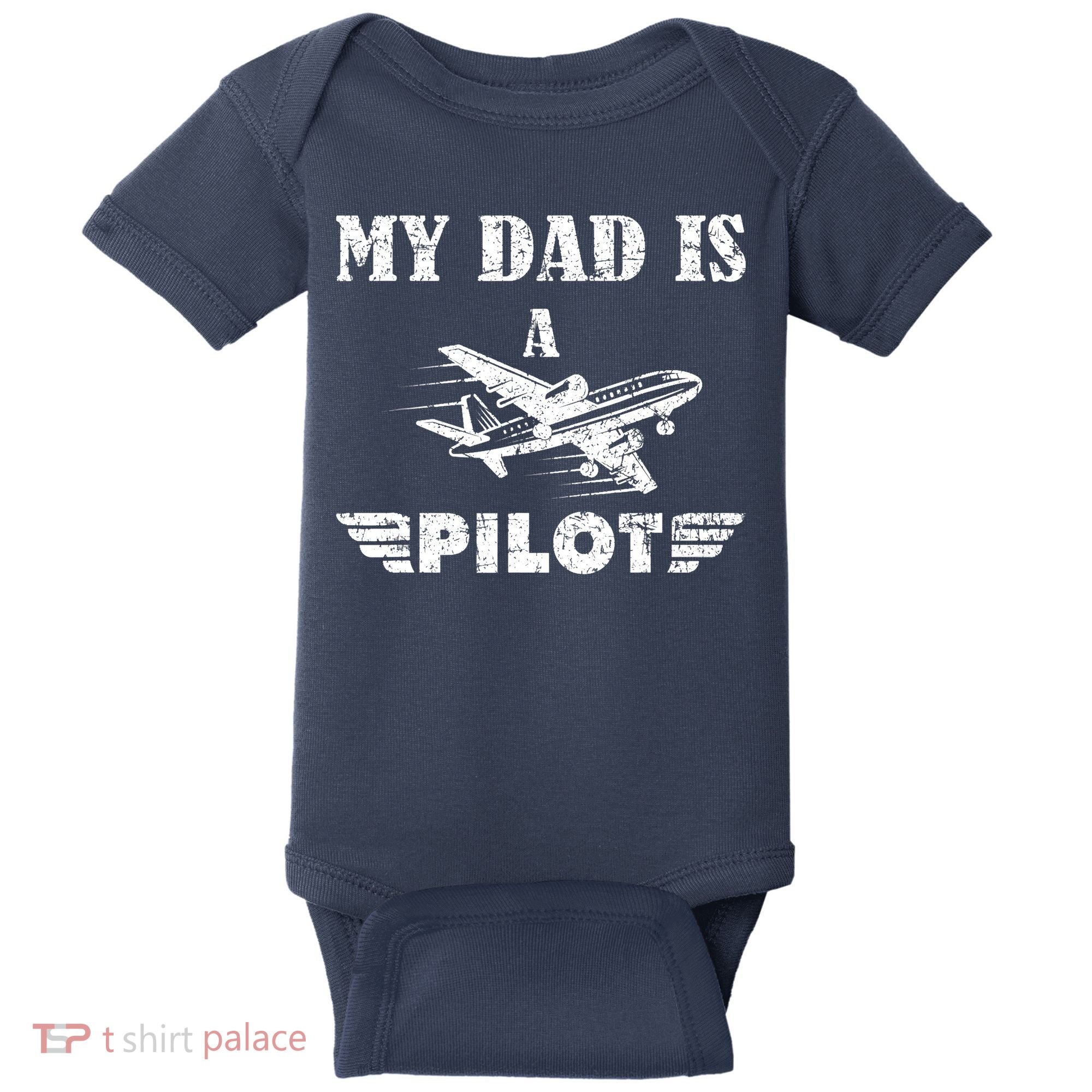 My Dad Is A Pilot Airplane Aviation Pilot's Aeroplane Baby Bodysuit