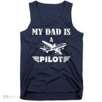 My Dad Is A Pilot Airplane Aviation Pilot's Aeroplane Tank Top thumb 0