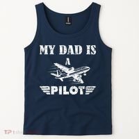 My Dad Is A Pilot Airplane Aviation Pilot's Aeroplane Tank Top thumb 2