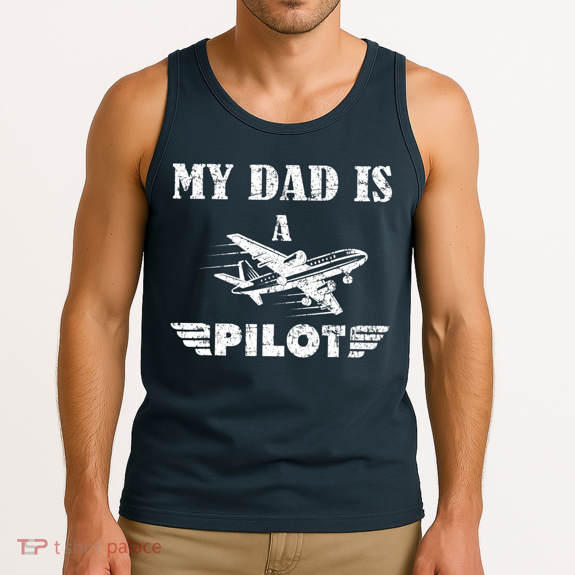 My Dad Is A Pilot Airplane Aviation Pilot's Aeroplane Tank Top