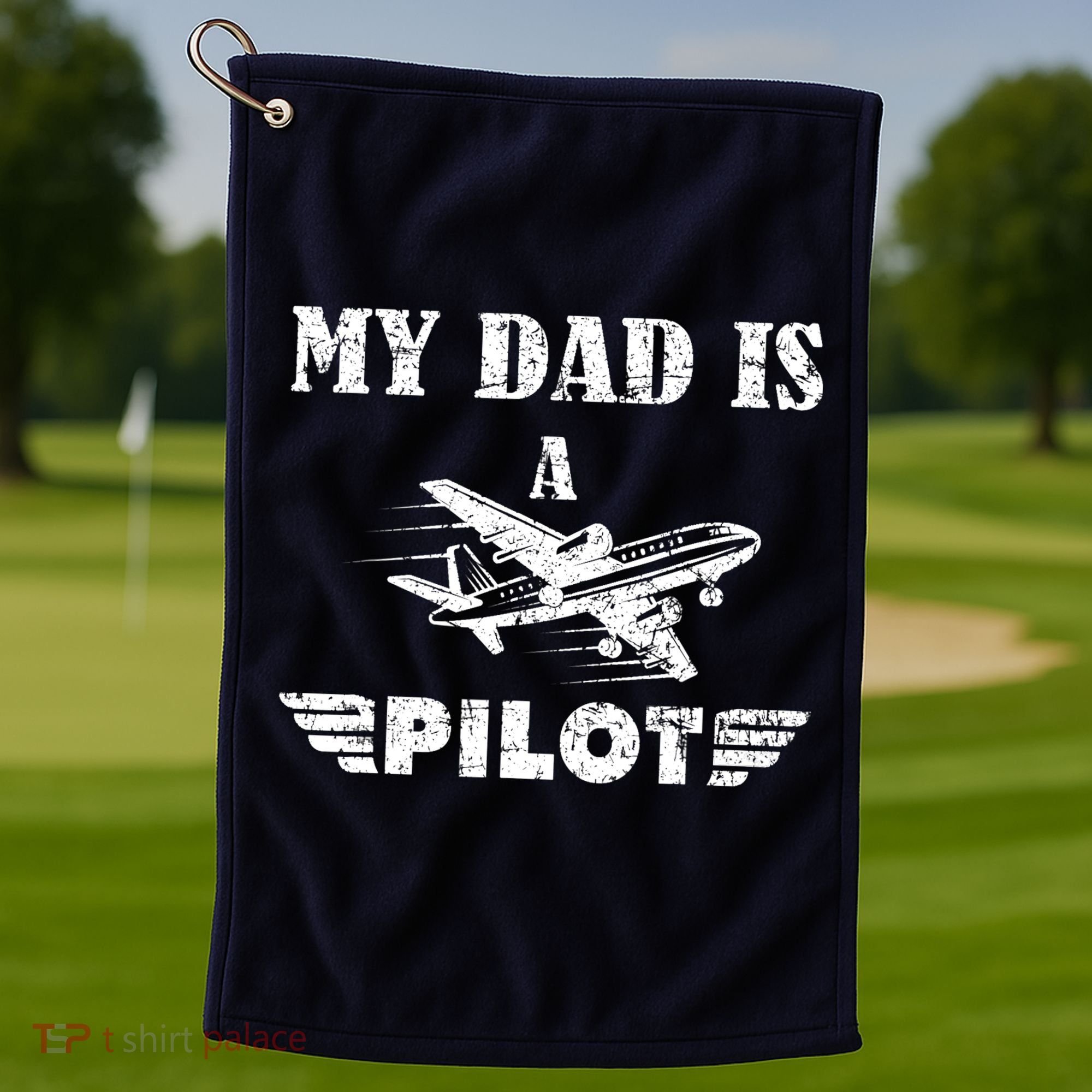 My Dad Is A Pilot Airplane Aviation Pilot's Aeroplane Golf Towel