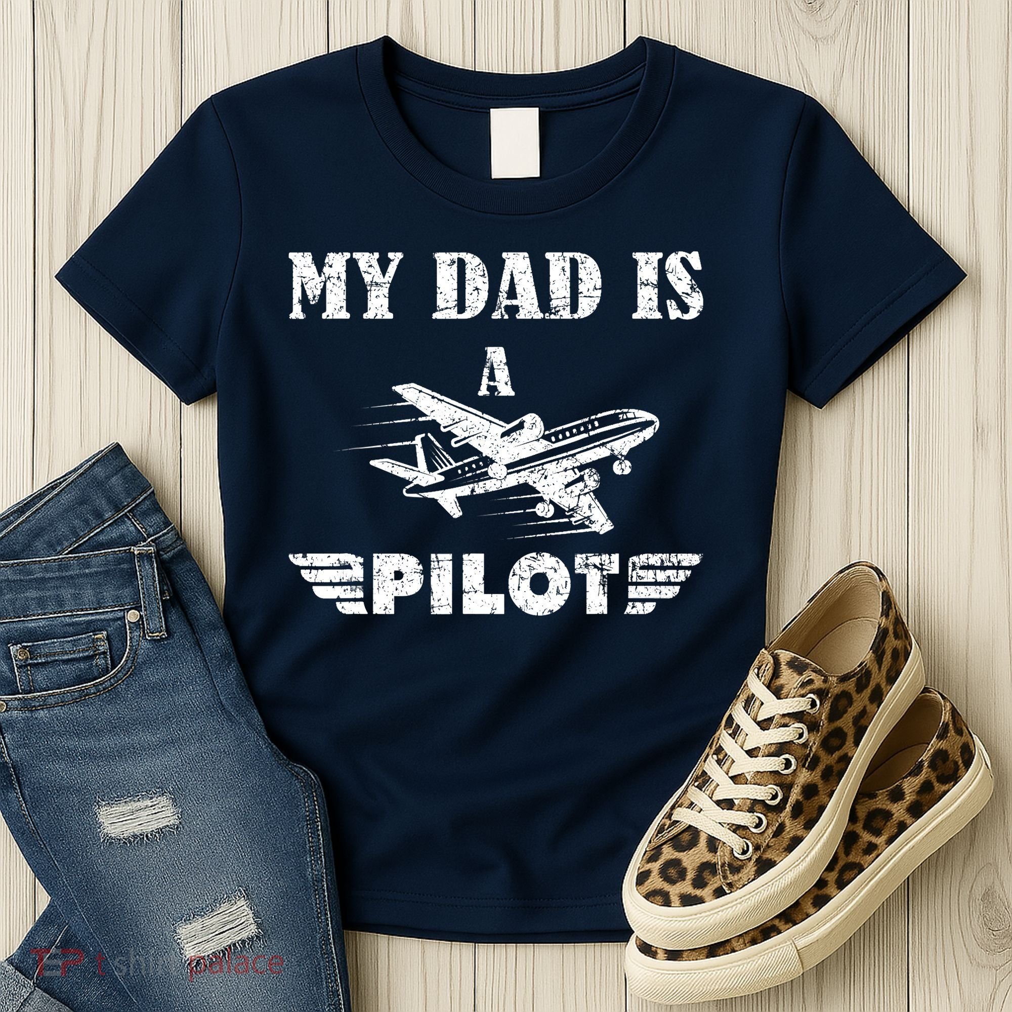 My Dad Is A Pilot Airplane Aviation Pilot's Aeroplane Women's T-Shirt