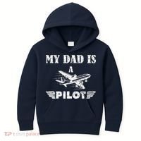 My Dad Is A Pilot Airplane Aviation Pilot's Aeroplane Kids Hoodie thumb 0