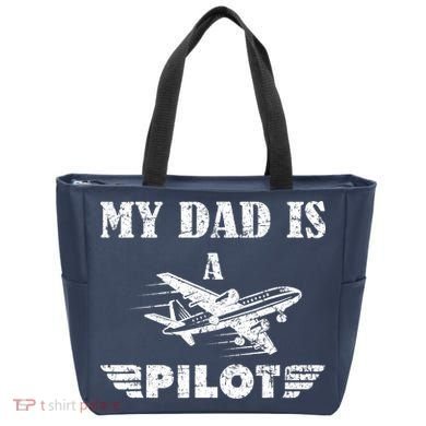 My Dad Is A Pilot Airplane Aviation Pilot's Aeroplane Tote Bag