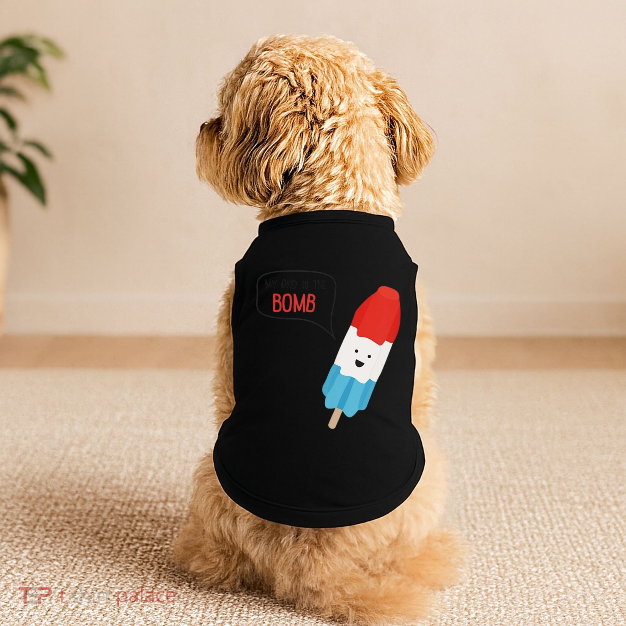 My Dad Is The Bomb Pop Funny Icecream Popsicle Summer Doggie Tank