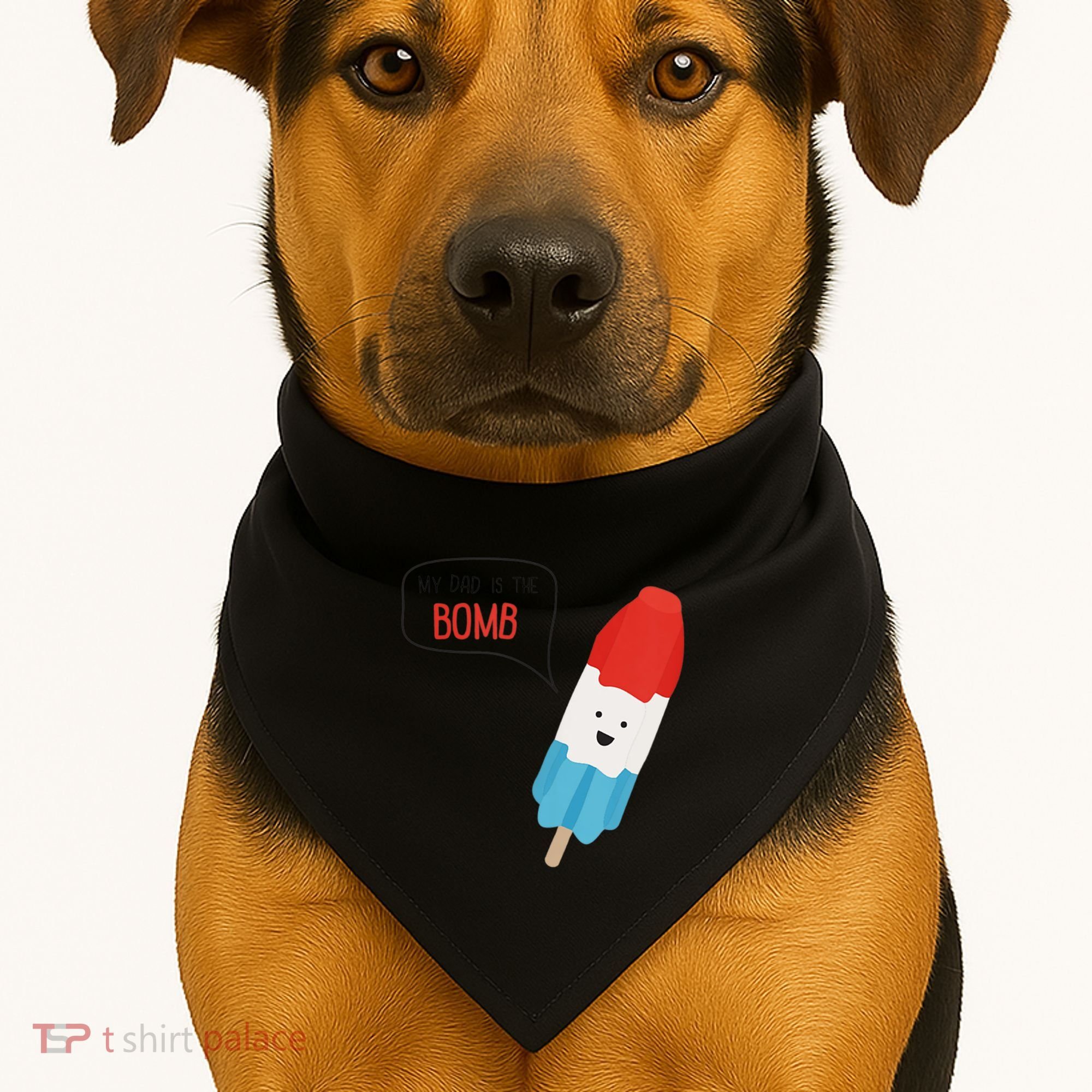 My Dad Is The Bomb Pop Funny Icecream Popsicle Summer USA-Made Doggie Bandana