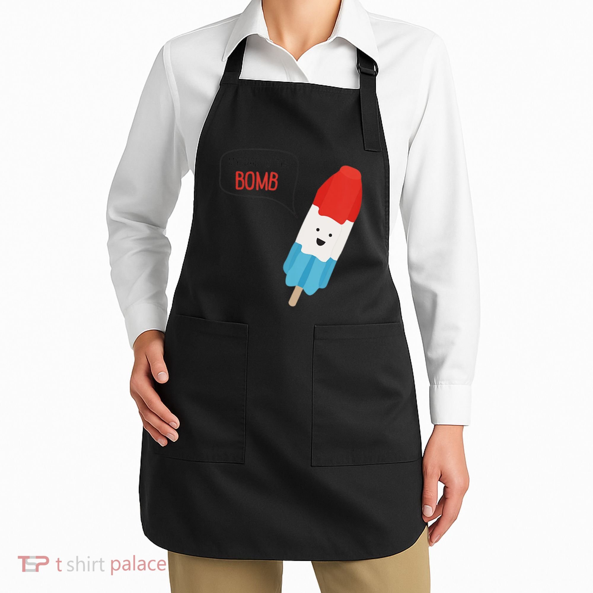 My Dad Is The Bomb Pop Funny Icecream Popsicle Summer Apron