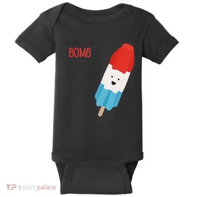 My Dad Is The Bomb Pop Funny Icecream Popsicle Summer Baby Bodysuit
